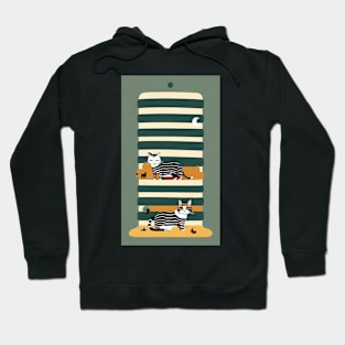 Striped Purrfection: Cat Design with Style Hoodie